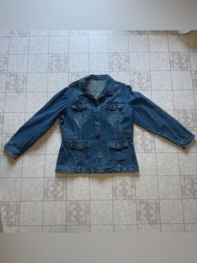 Northcrest Dark Blue Denim Jacket with Button Front
